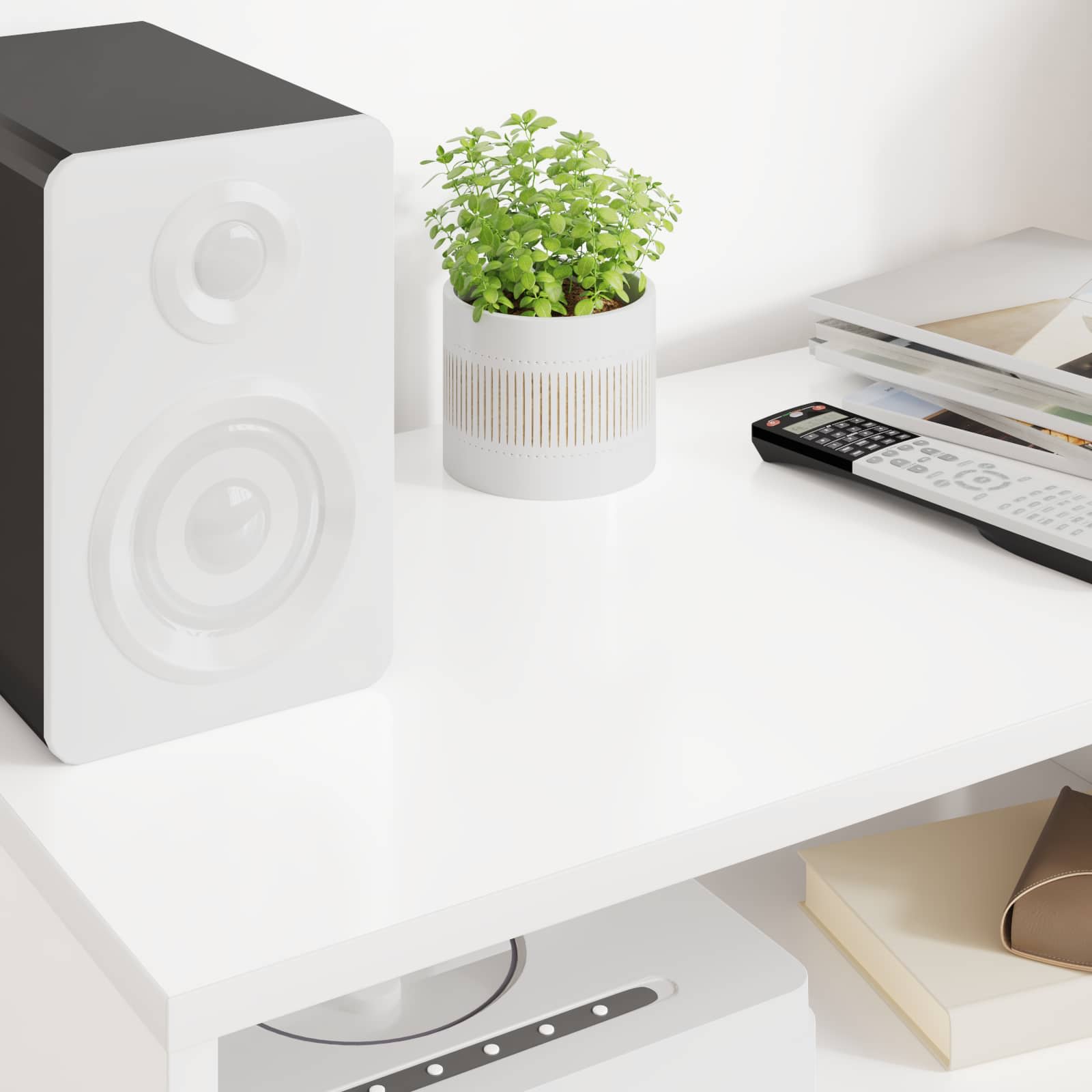 Cabinet TV Alb 60 x 35 x 40 cm Lemn compozit GartenMobel Dekor