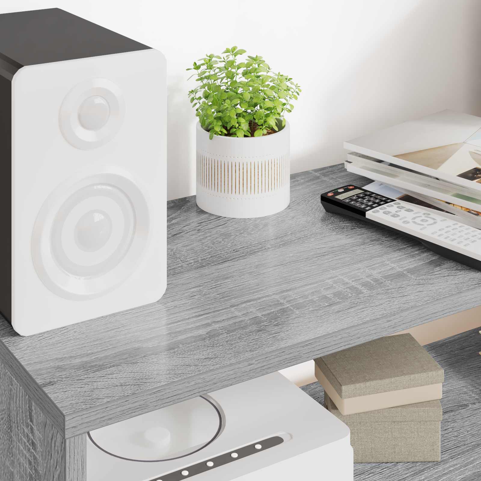 Cabinet TV Gri Sonoma 80 x 30 x 40 cm Lemn compozit GartenMobel Dekor