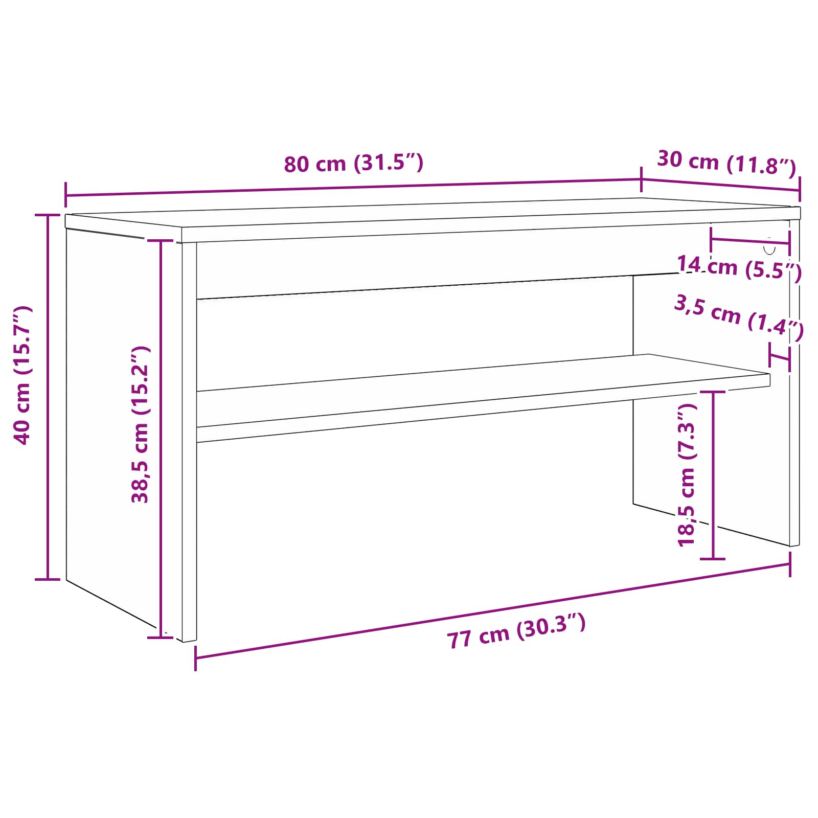 Cabinet TV Gri Sonoma 80 x 30 x 40 cm Lemn compozit GartenMobel Dekor