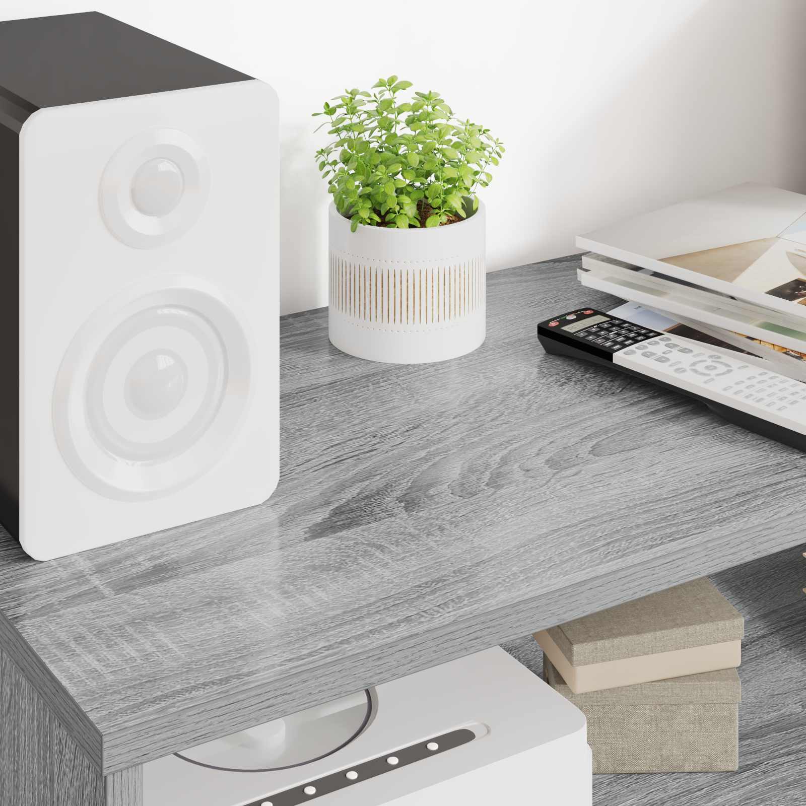 Cabinet TV Gri Sonoma 80 x 35 x 40 cm Lemn compozit GartenMobel Dekor