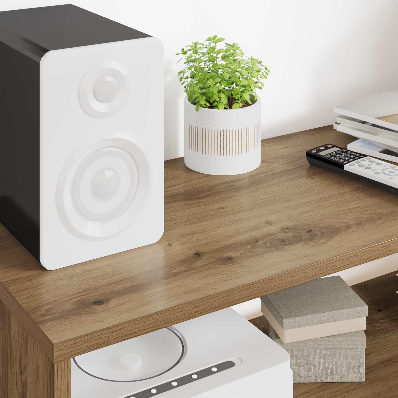 Cabinet TV Stejar Artizanal 100 x 30 x 40 cm Lemn compozit GartenMobel Dekor