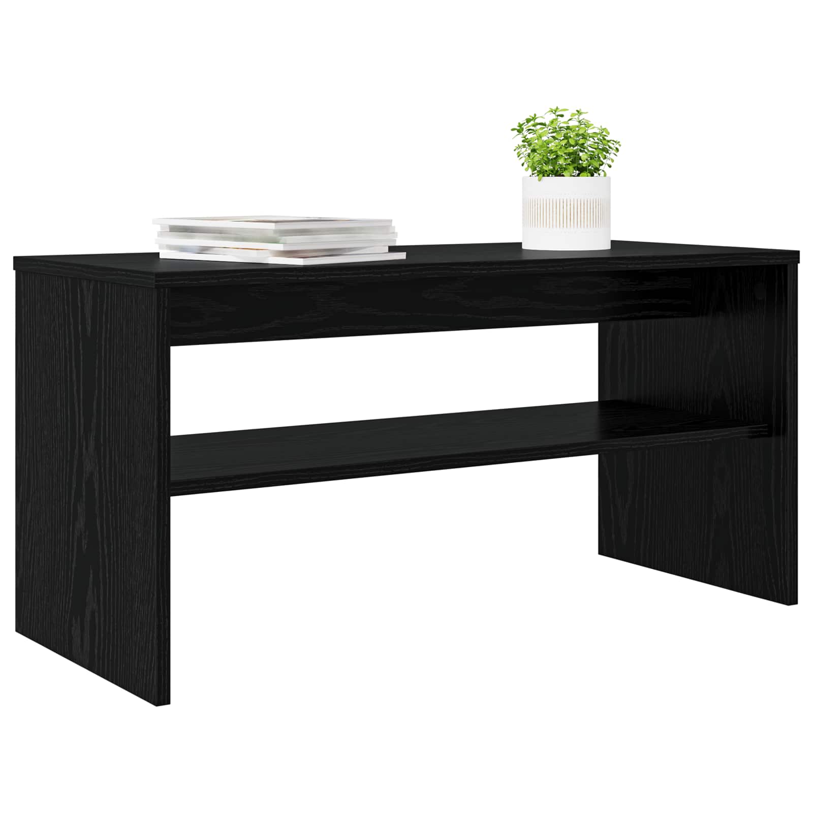 Cabinet TV Stejar Negru 80 x 35 x 40 cm Lemn compozit GartenMobel Dekor