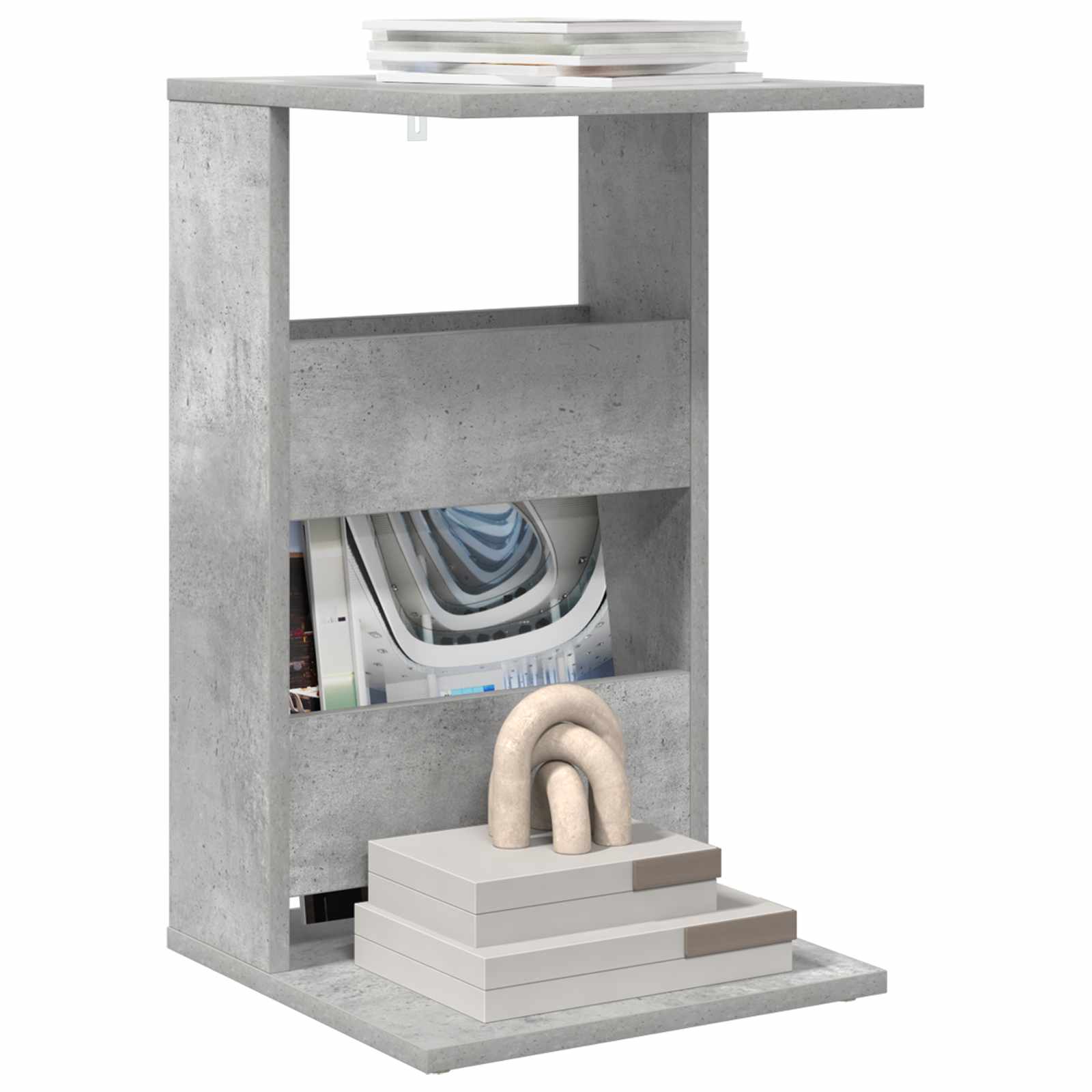 Masă laterală Gri din beton 40 x 35 x 60,5 cm Lemn compozit GartenMobel Dekor