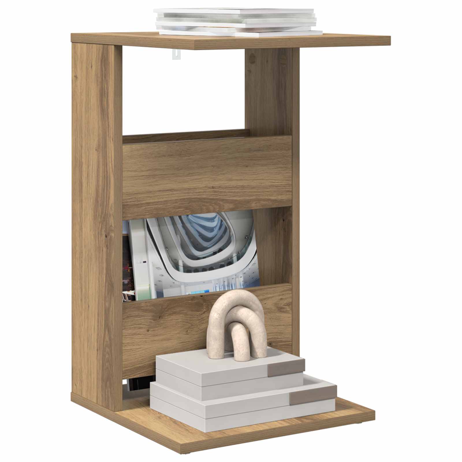 Masă laterală Stejar Artizanal 40 x 35 x 60,5 cm Lemn compozit GartenMobel Dekor