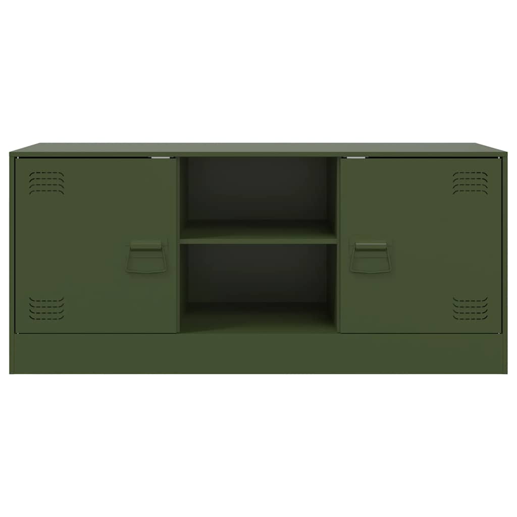 Comodă TV, verde măsliniu, 99x39x44 cm, oțel GartenMobel Dekor