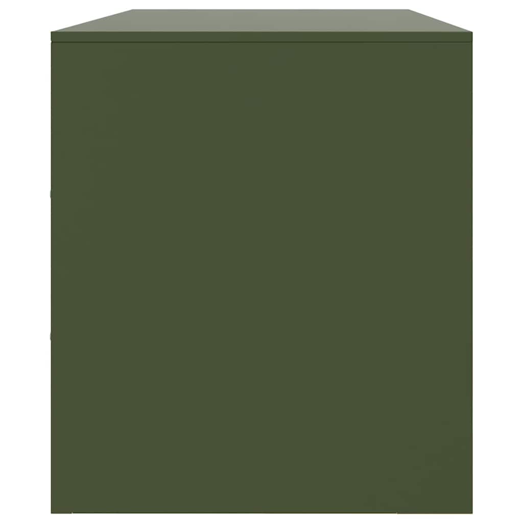 Comodă TV, verde măsliniu, 99x39x44 cm, oțel GartenMobel Dekor