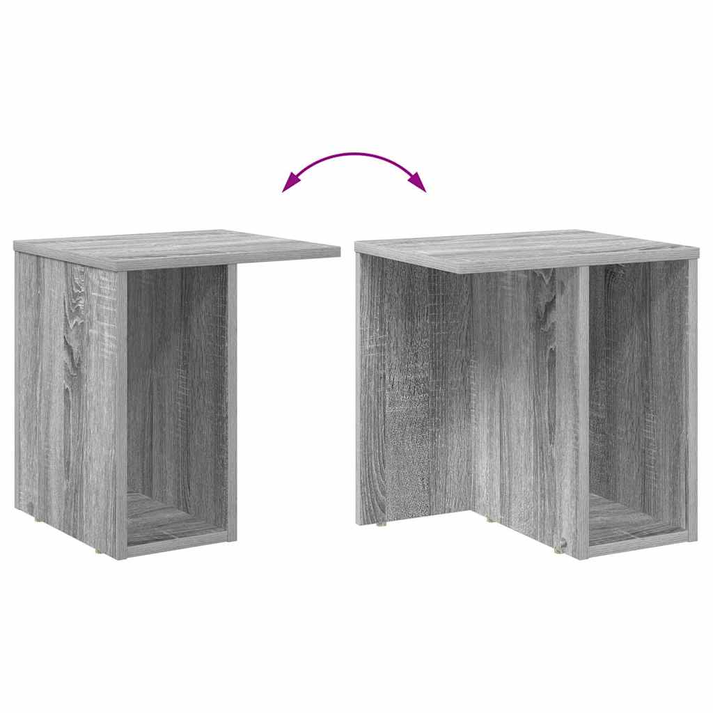 Masă laterală 2 pcs Gri Sonoma 37 x 32 x 40 cm Lemn compozit GartenMobel Dekor