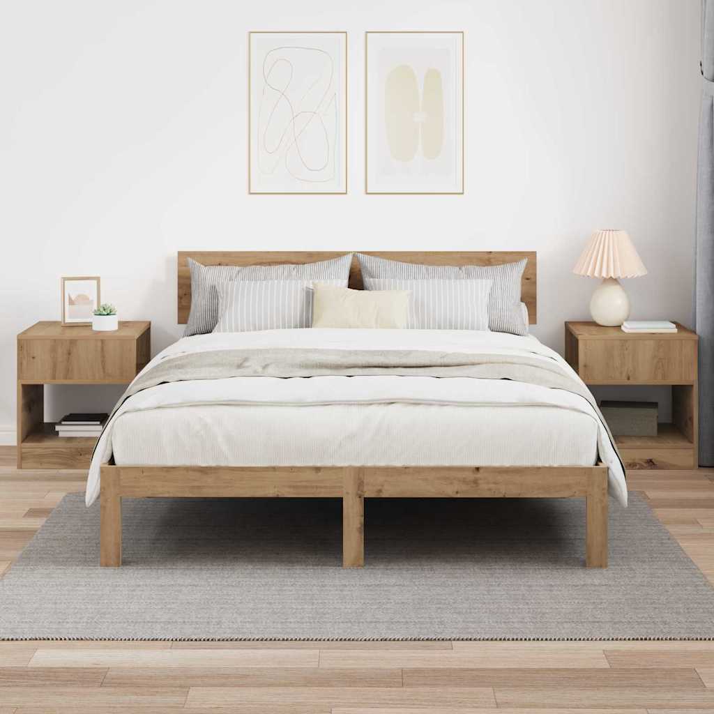 Masă laterală 2 pcs Stejar Artizanal 40,5 x 40 x 45 cm GartenMobel Dekor