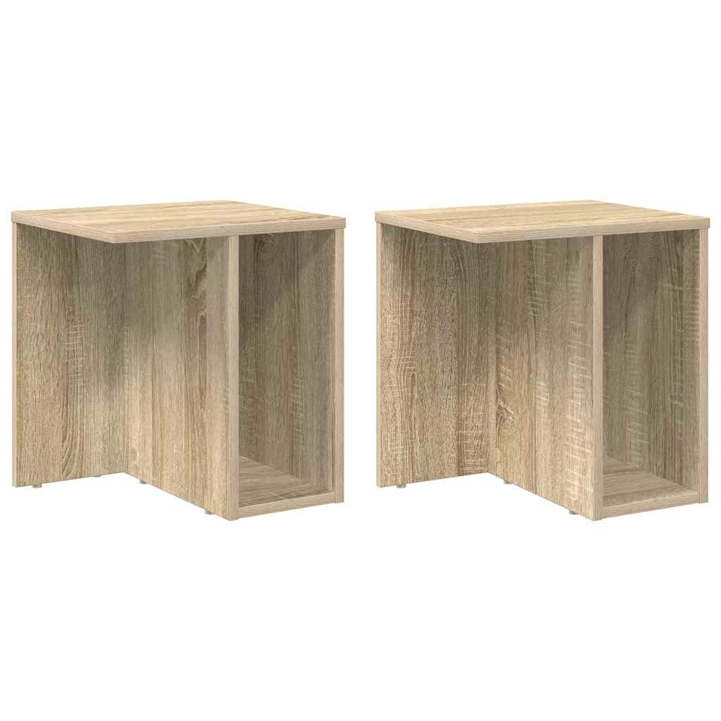 Masă laterală 2 pcs Stejar Sonoma 37 x 32 x 40 cm Lemn compozit GartenMobel Dekor