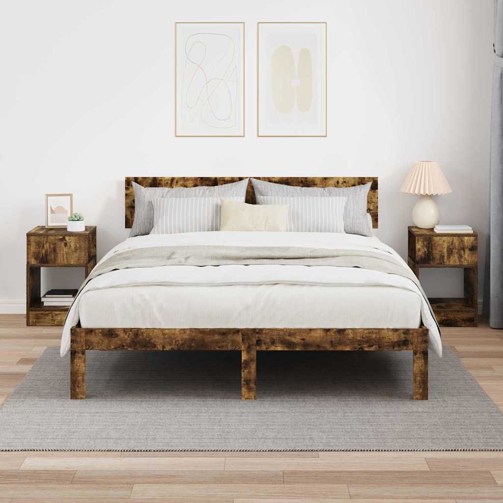 Masă laterală 2 pcs Stejar fumuriu 30,5 x 30 x 45 cm GartenMobel Dekor