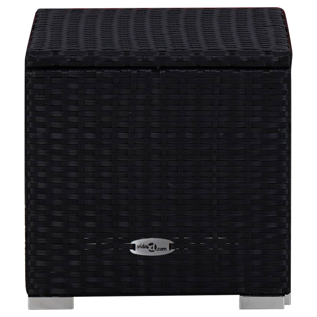 Șezlong cu pernă și măsuță de ceai, albastru, poliratan GartenMobel Dekor