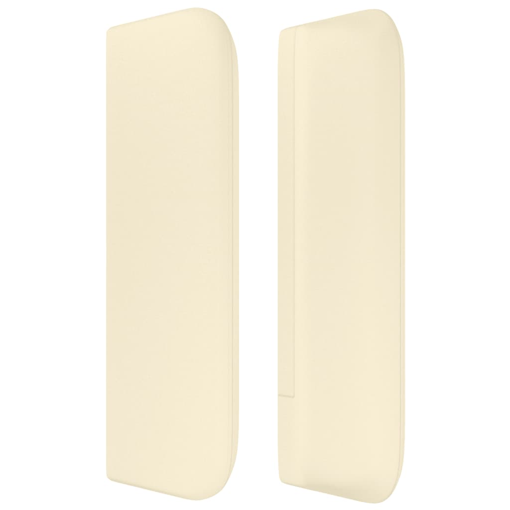 Tăblie de pat cu aripioare crem 203x16x78/88 cm piele ecologică GartenMobel Dekor