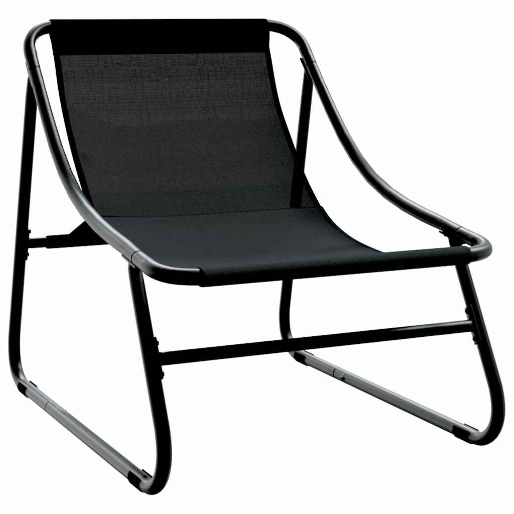 Mobilier de grădină cu pernă 2 pcs Negru 81 x 60.5 x 71 cm GartenMobel Dekor