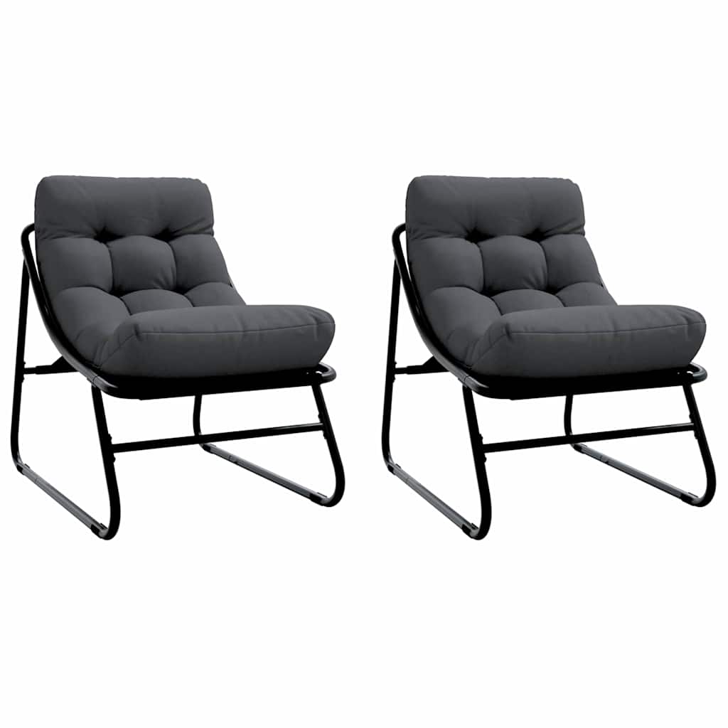 Mobilier de grădină cu pernă 2 pcs Negru 81 x 60.5 x 71 cm GartenMobel Dekor