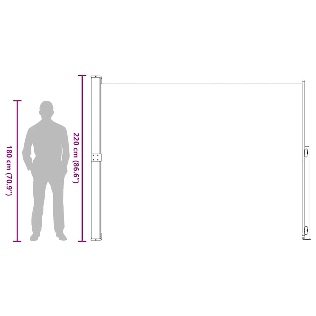 Copertină laterală retractabilă de terasă, crem, 220 x 300 cm GartenMobel Dekor
