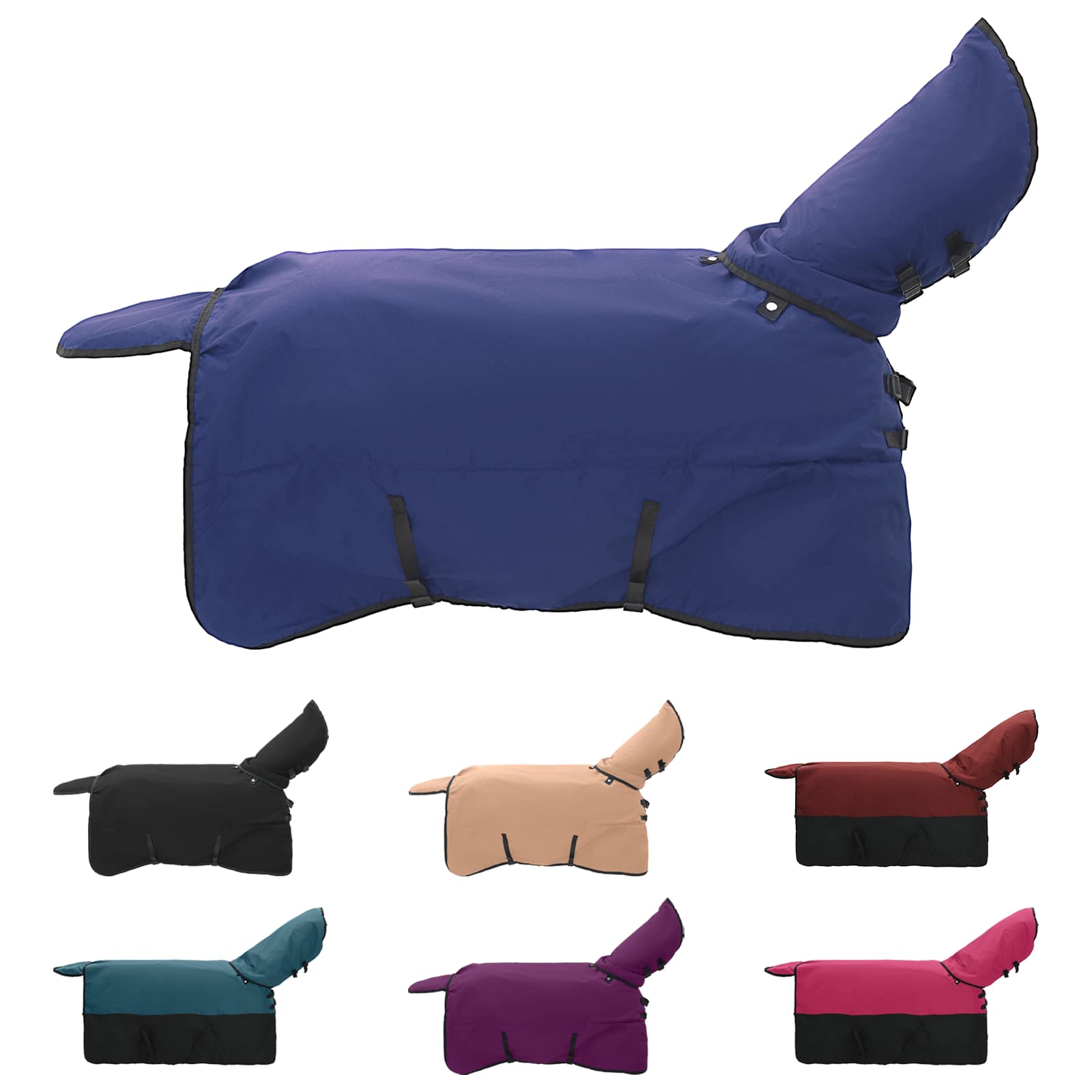 Pătură pentru cai Verde închis și negru 105 cm Poliester GartenMobel Dekor