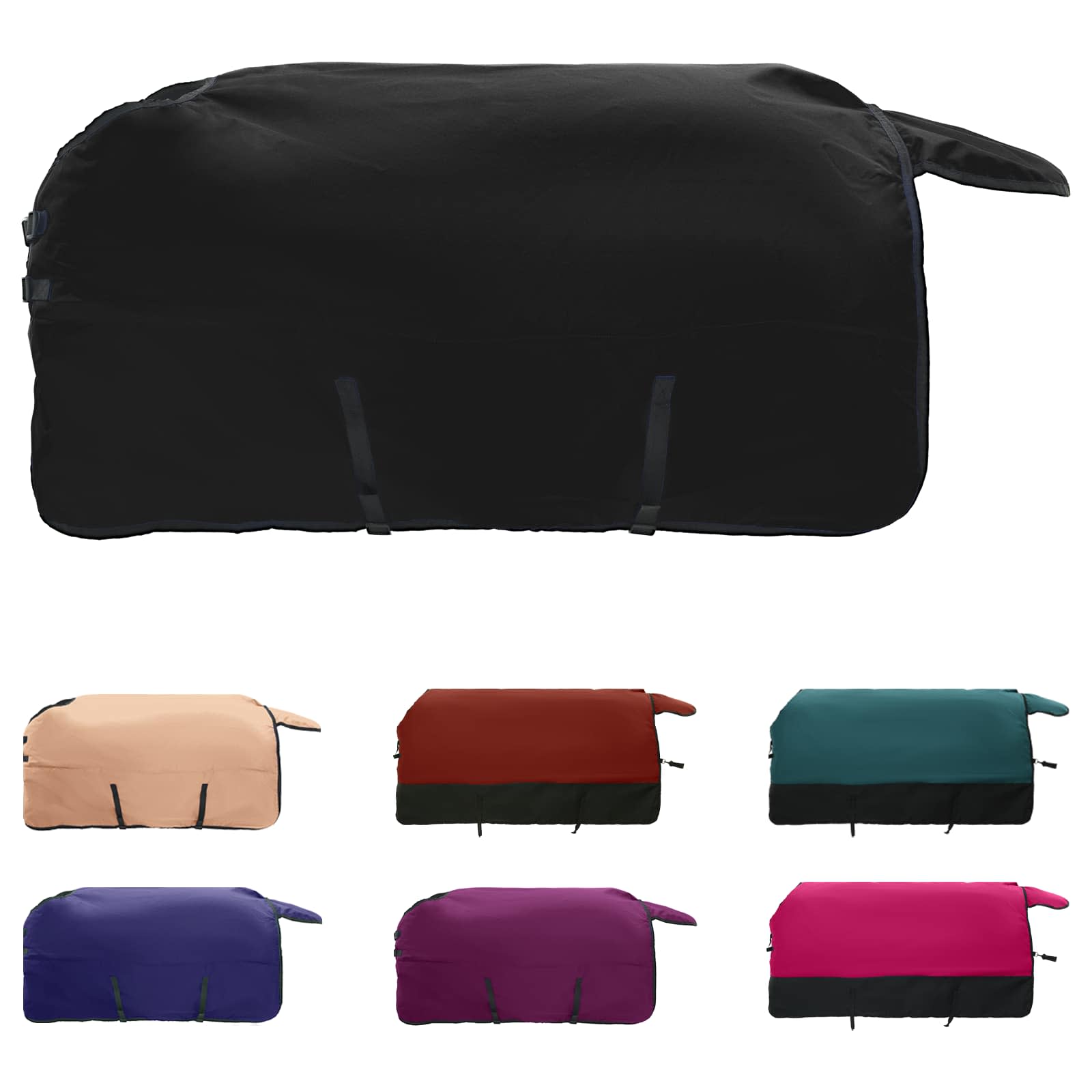 Pătură pentru cai Verde închis și negru 125 cm Poliester GartenMobel Dekor