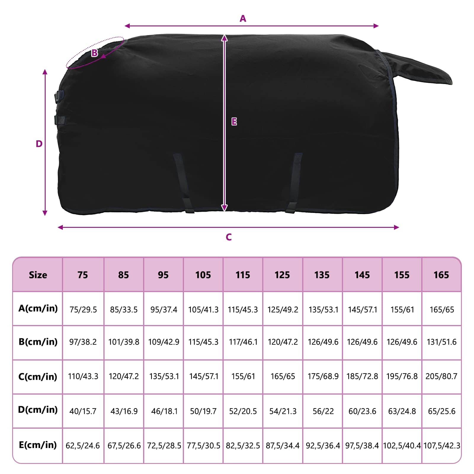 Pătură pentru cai Verde închis și negru 125 cm Poliester GartenMobel Dekor