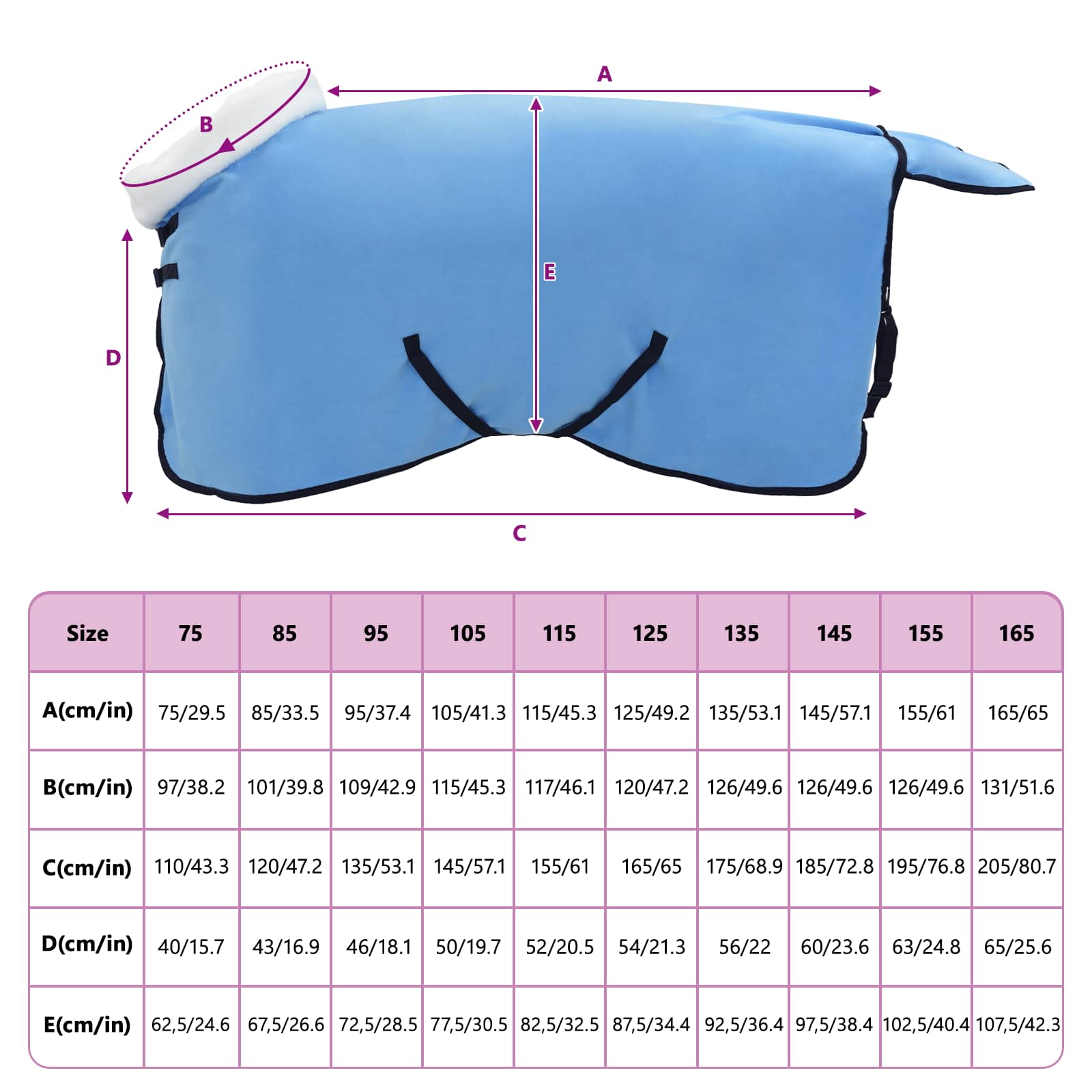 Pătură pentru cai Aqua complet 105 cm Fleece polar GartenMobel Dekor