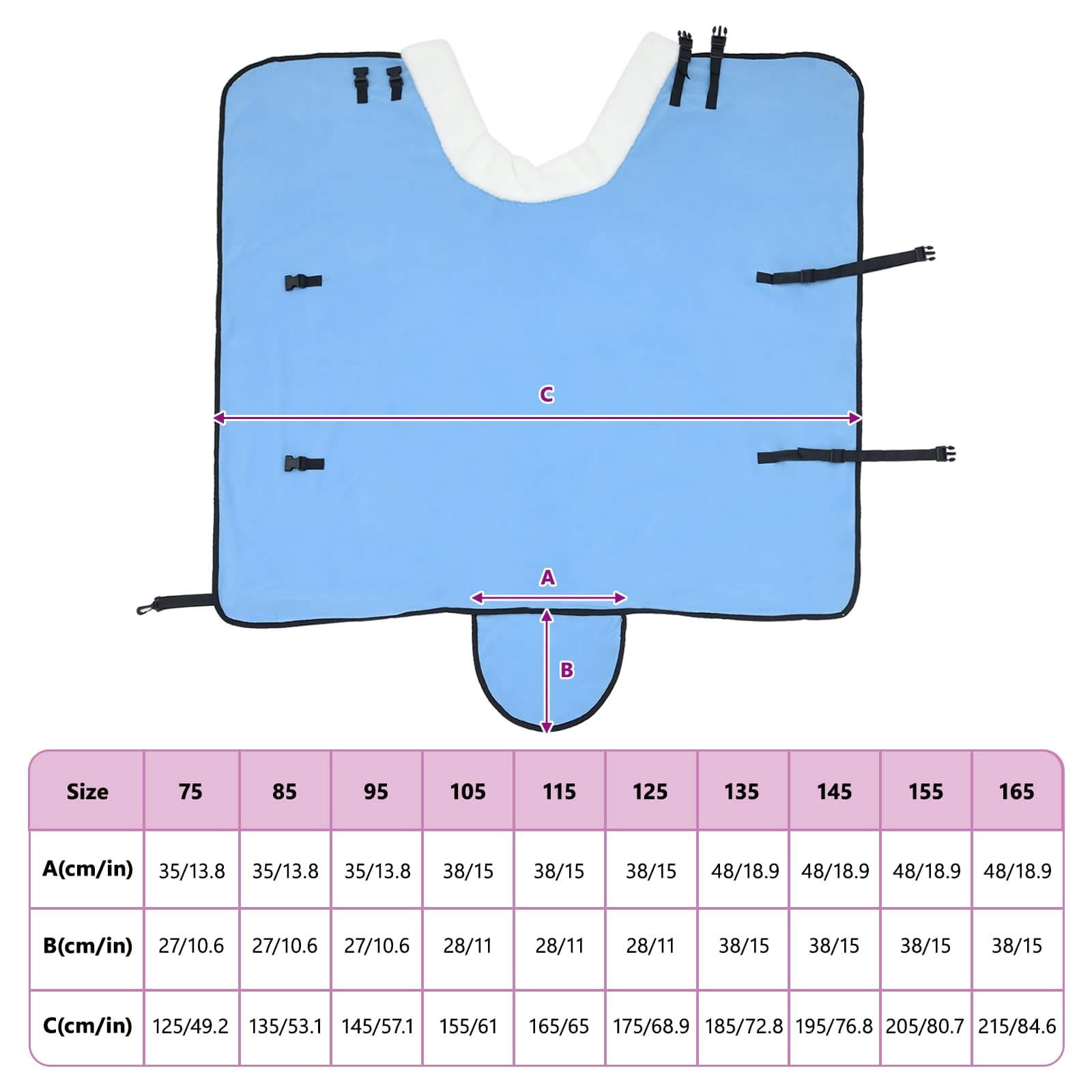 Pătură pentru cai Aqua complet 115 cm Fleece polar GartenMobel Dekor