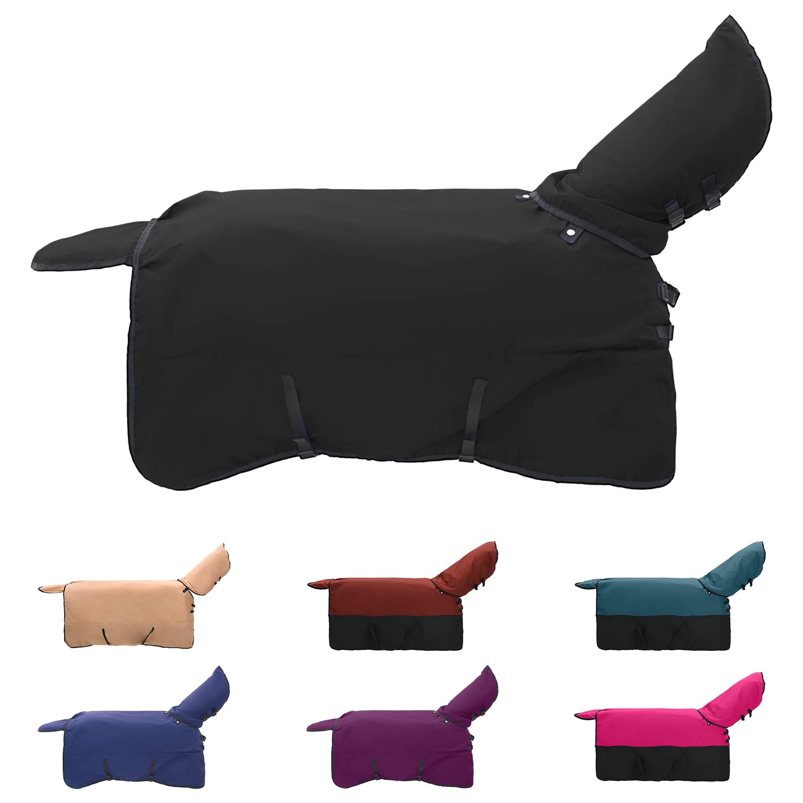 Pătură pentru cai Verde închis și negru 105 cm Poliester GartenMobel Dekor