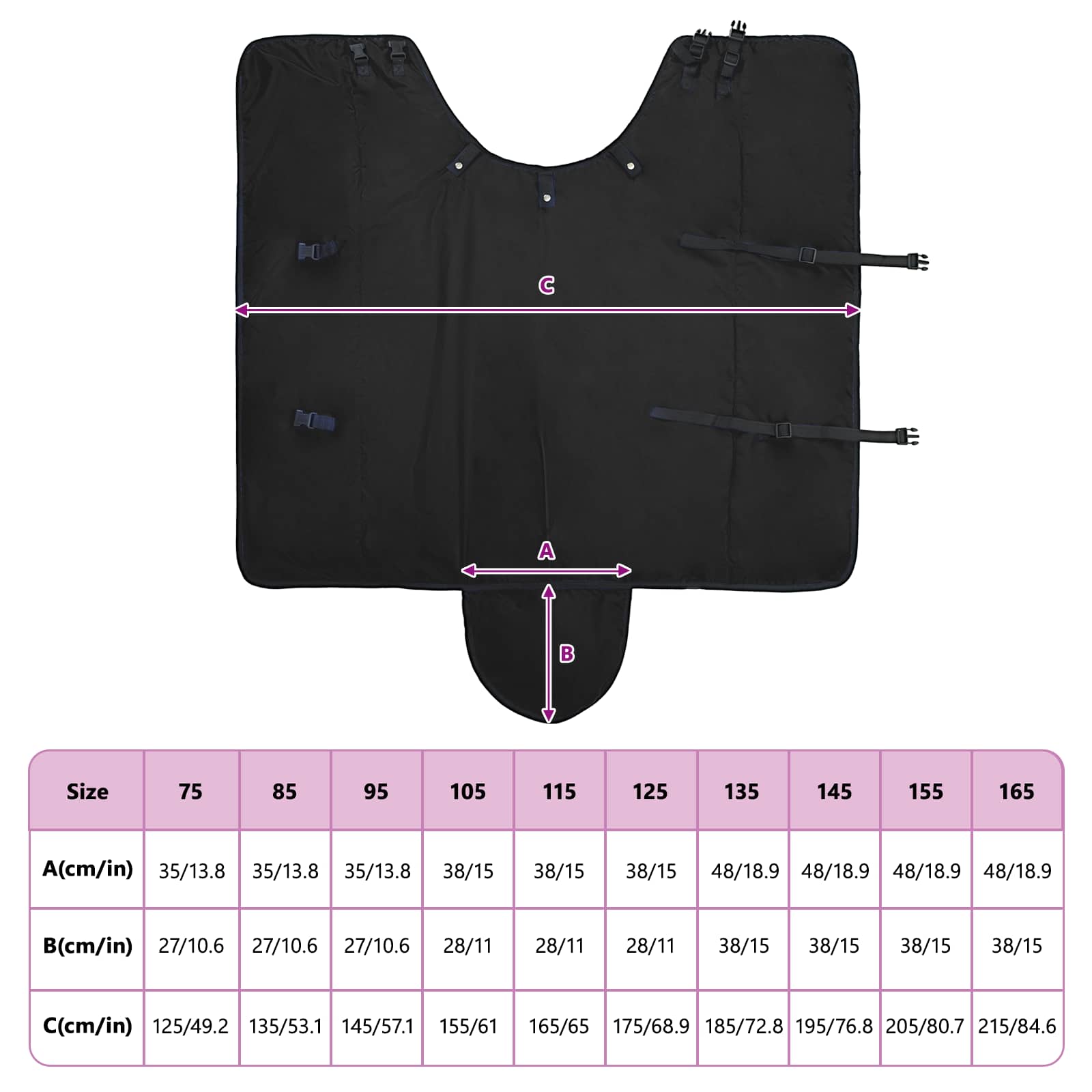 Pătură pentru cai Verde închis și negru 125 cm Poliester GartenMobel Dekor