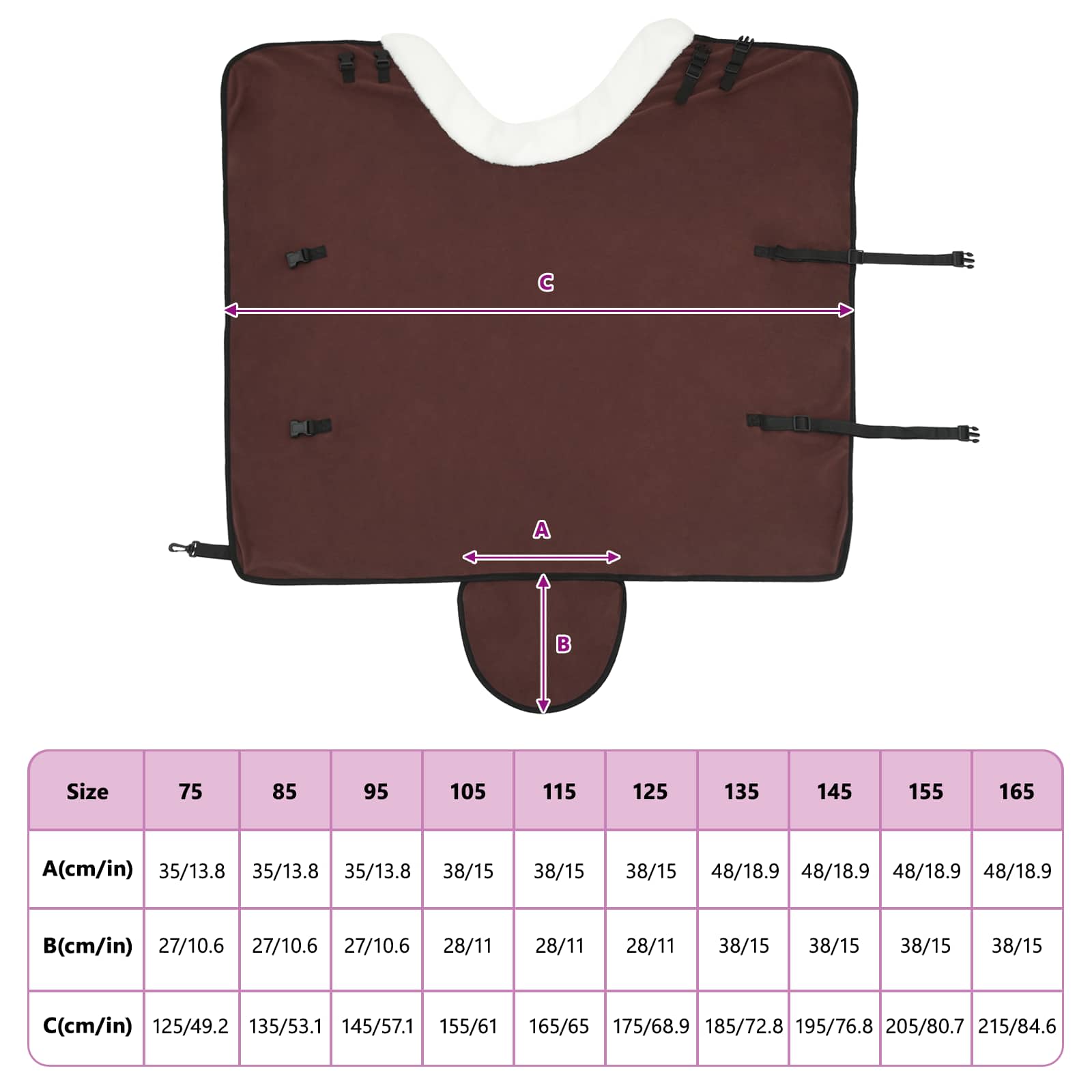 Pătură pentru cai Maro Întunecat Complet 105 cm Fleece polar GartenMobel Dekor