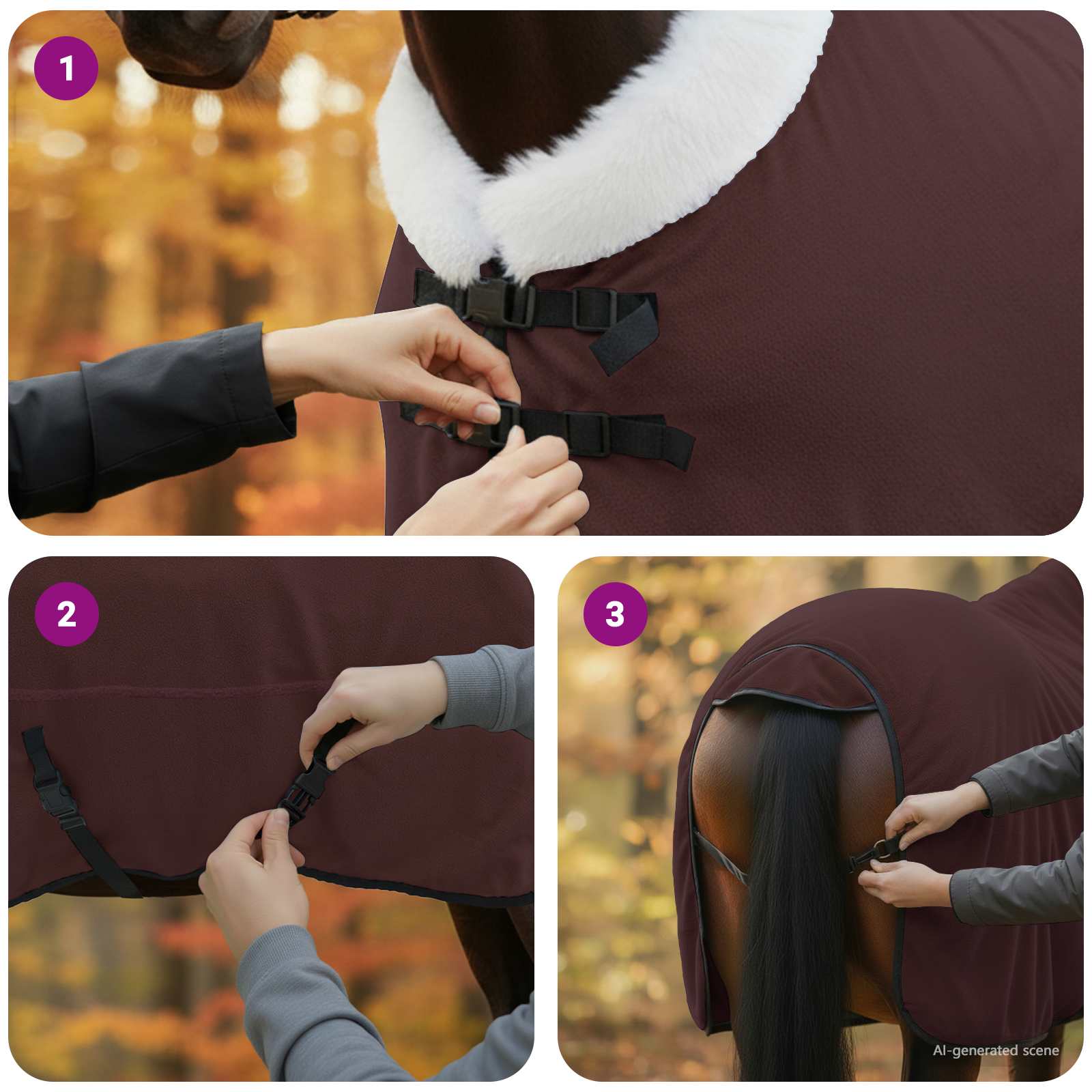 Pătură pentru cai Maro Întunecat Complet 165 cm Fleece polar GartenMobel Dekor