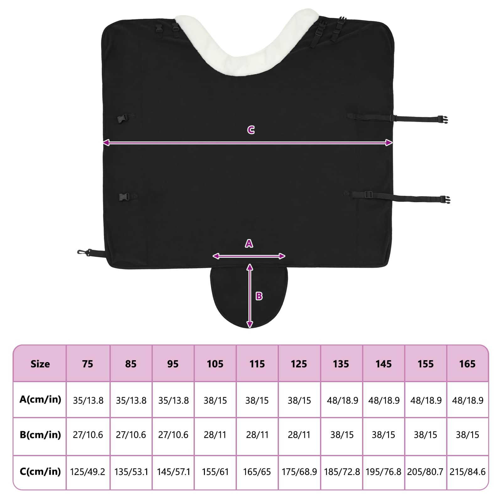 Pătură pentru cai Negru 135 cm Fleece polar GartenMobel Dekor