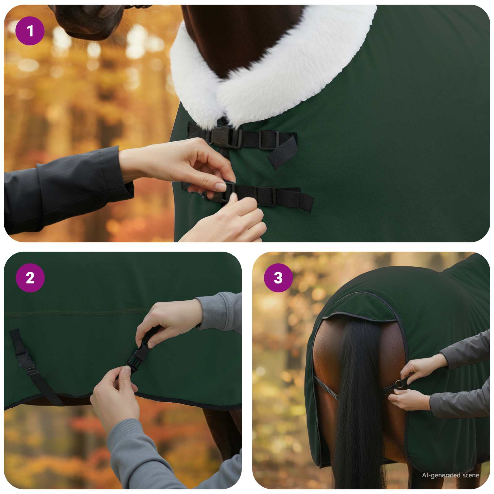 Pătură pentru cai Verde închis complet 135 cm Fleece polar GartenMobel Dekor