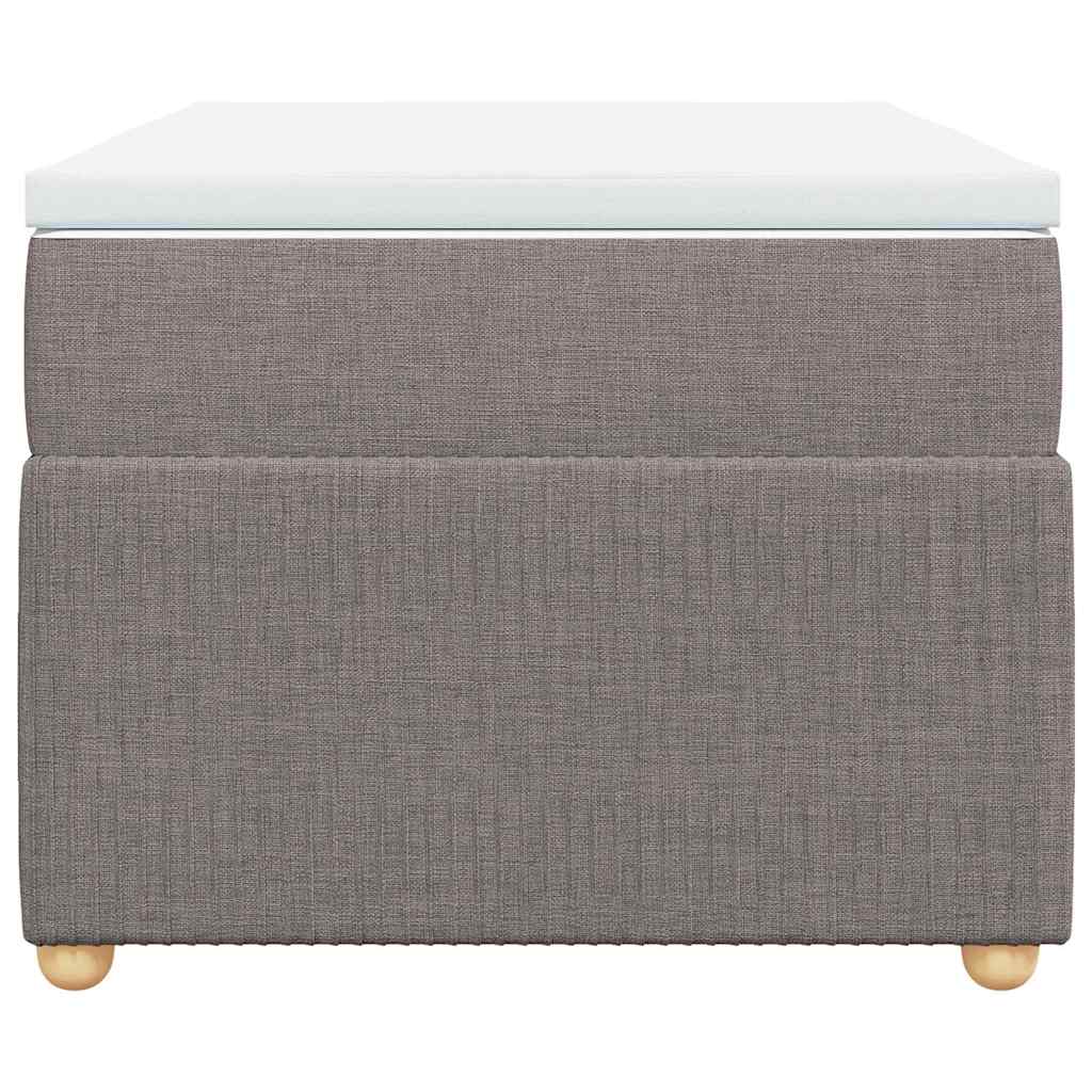 Pat box spring cu saltea, gri taupe, 100x200 cm, textil GartenMobel Dekor