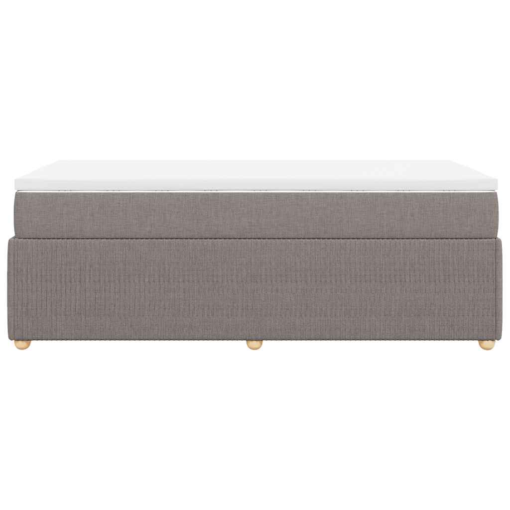 Pat box spring cu saltea, gri taupe, 100x200 cm, textil GartenMobel Dekor