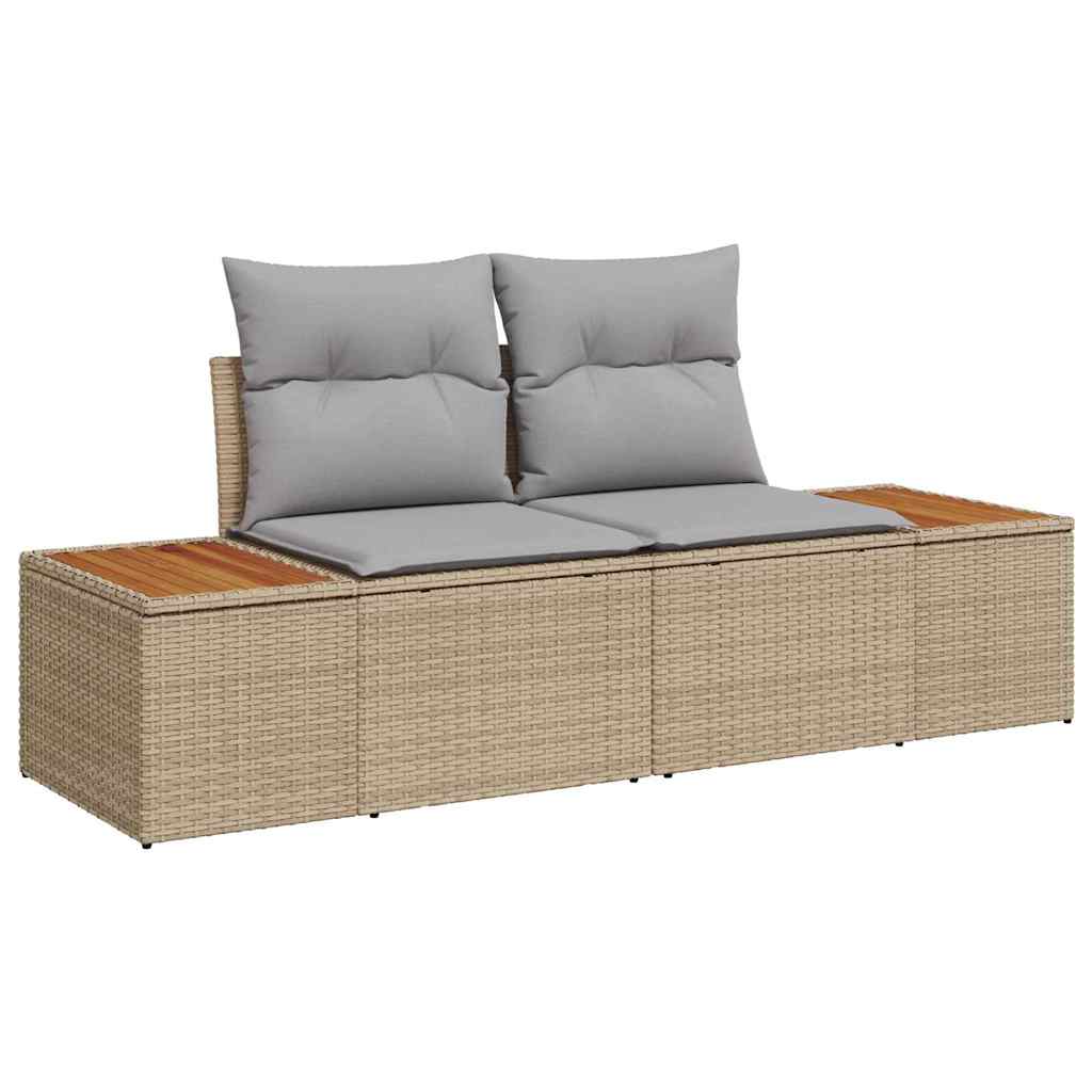 Set de canapele pentru grădină cu pernă 9 pcs Bej Rattan poli GartenMobel Dekor