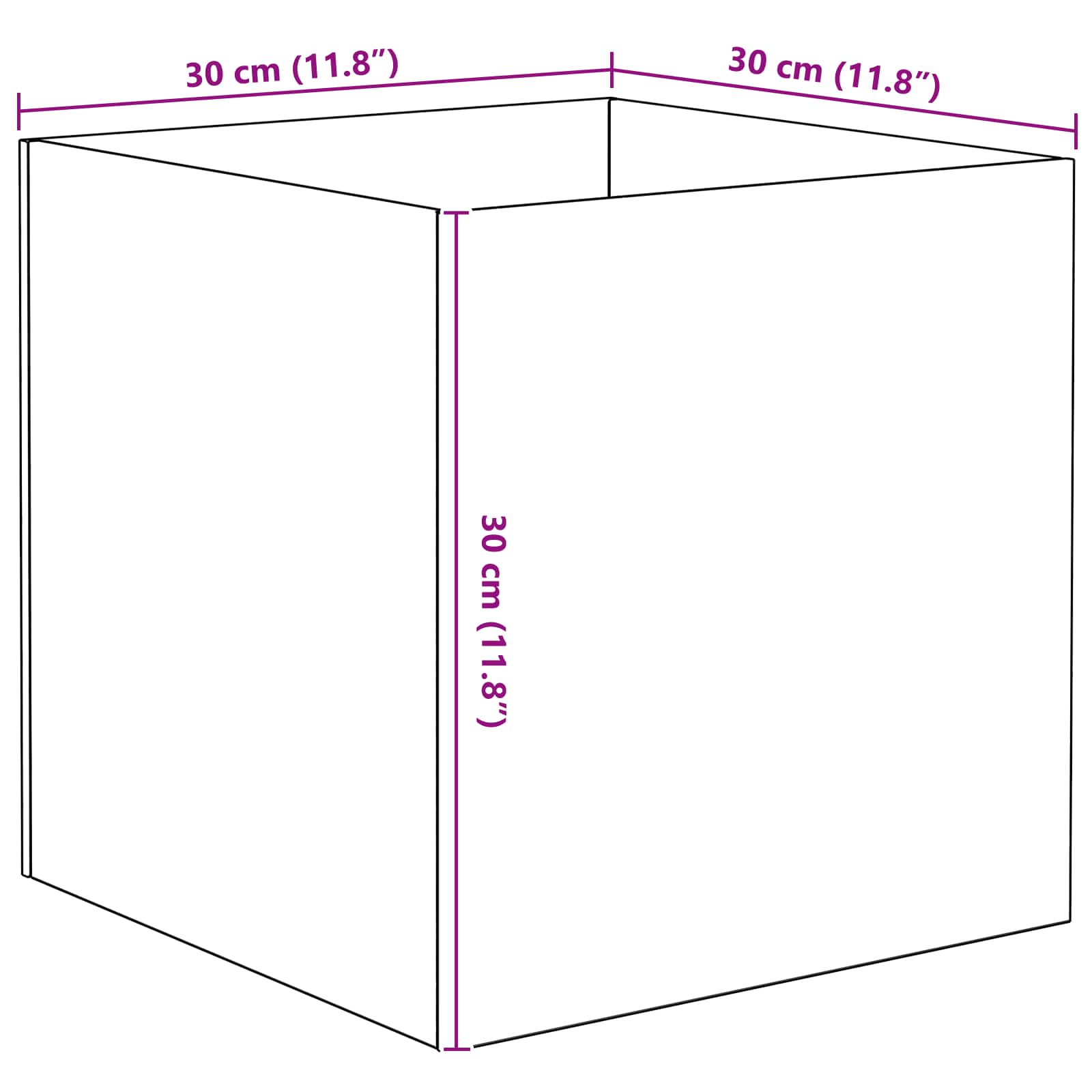 Acvariu cu depozitare Transparent 30 x 30 x 30 cm Sticlă GartenMobel Dekor