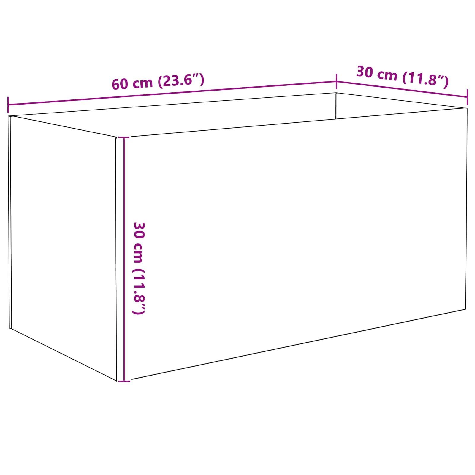 Acvariu cu depozitare Transparent 60 x 30 x 30 cm Sticlă GartenMobel Dekor