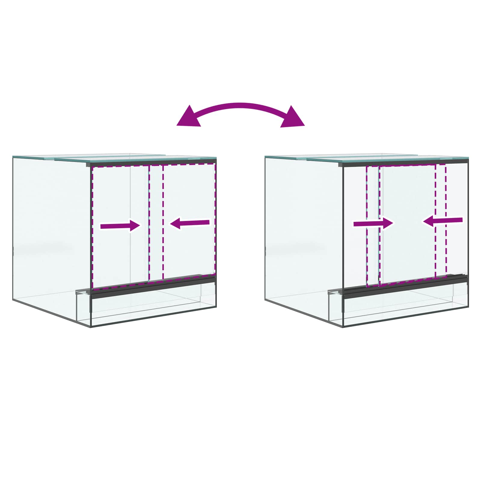 Habită pentru reptile și amfibii Alb 30 x 30 x 30 cm Sticlă GartenMobel Dekor