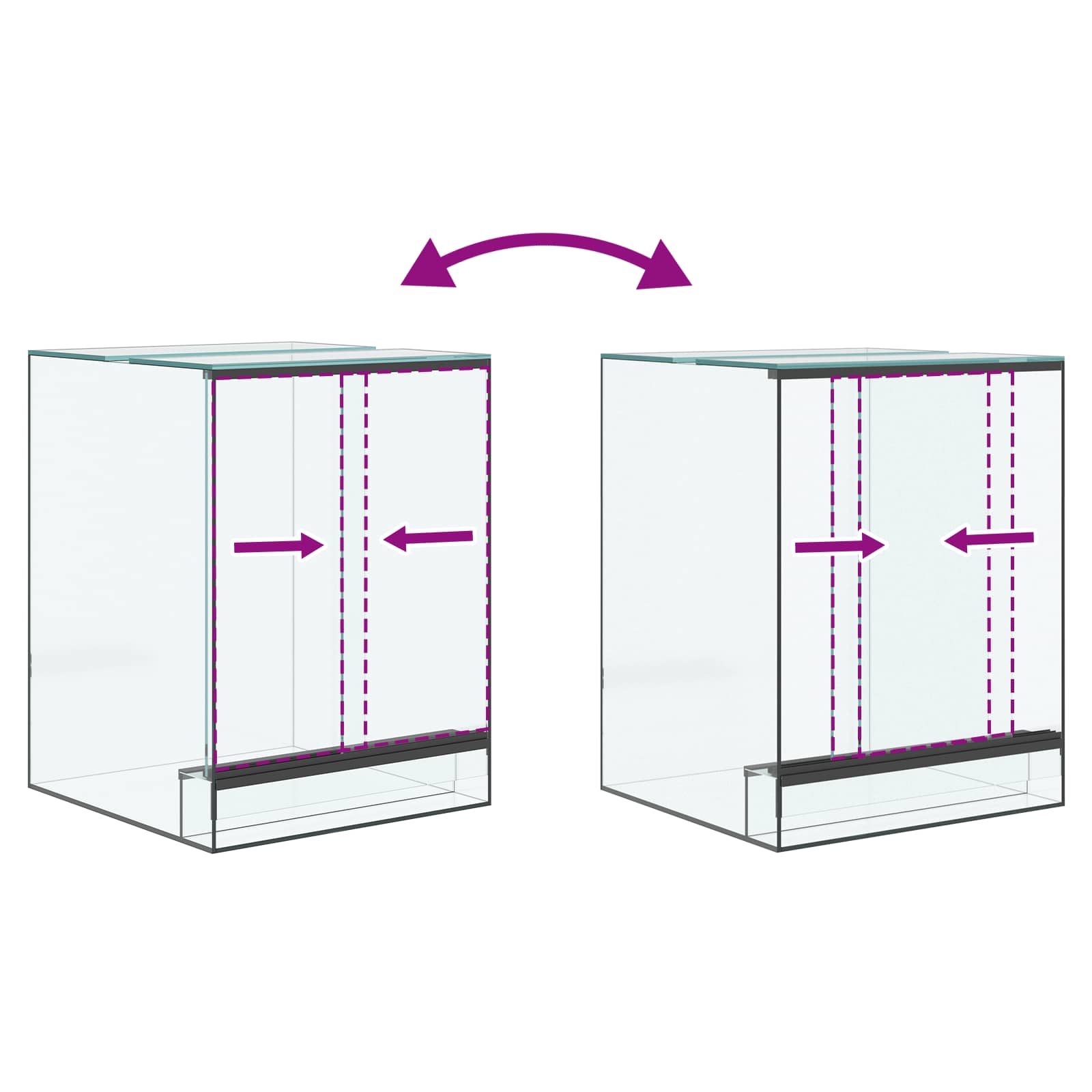 Habită pentru reptile și amfibii Alb 30 x 30 x 40 cm Sticlă GartenMobel Dekor