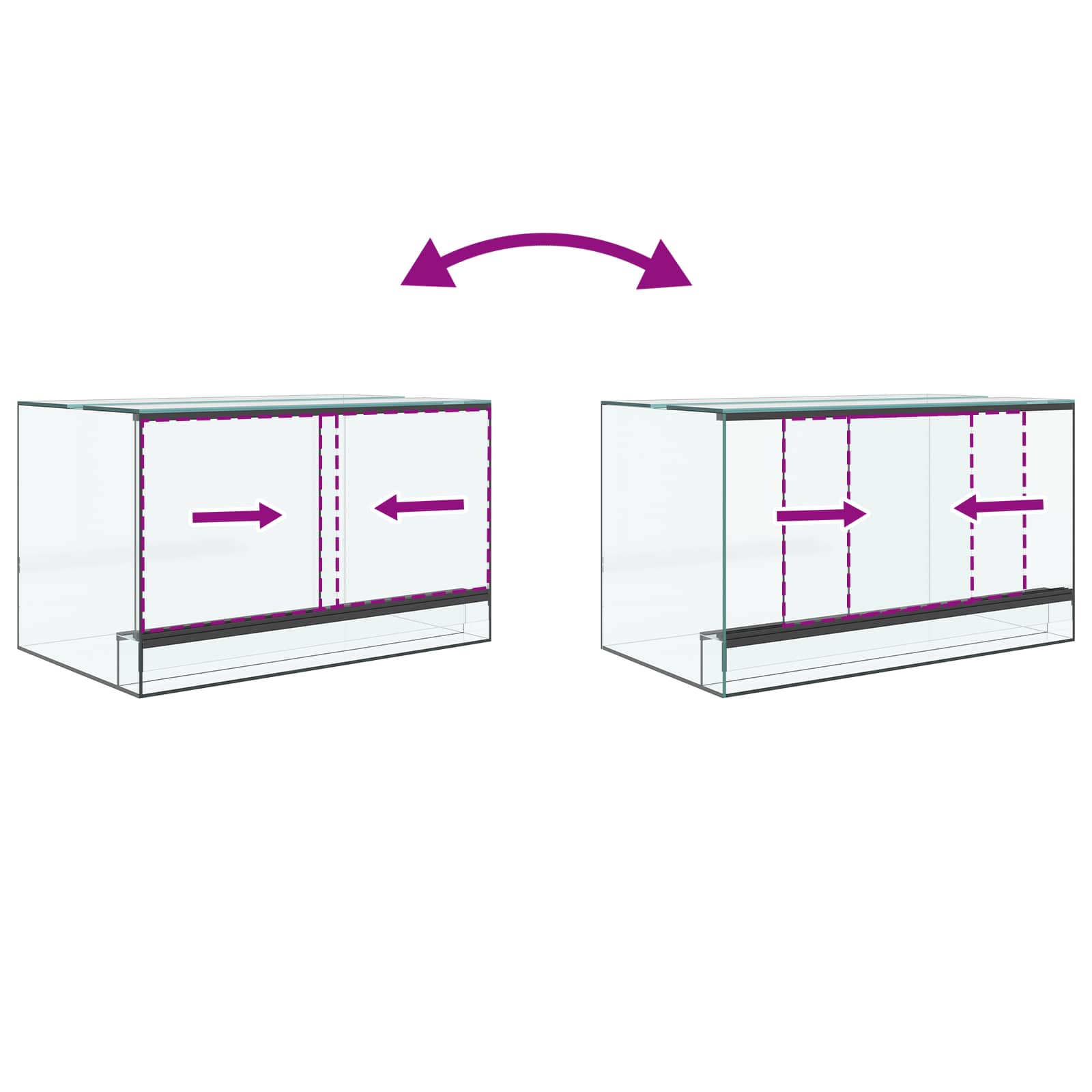 Habită pentru reptile și amfibii Alb 50 x 30 x 30 cm Sticlă GartenMobel Dekor