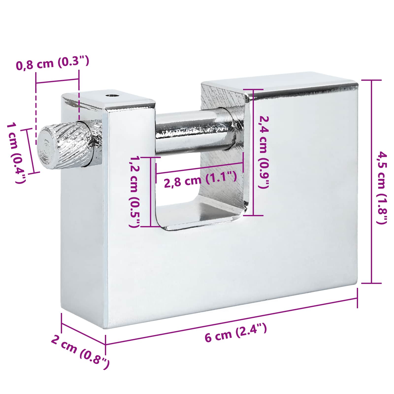 Lacăt 6 pcs Argintiu 6 x 2 x 4,5 cm Fier GartenMobel Dekor