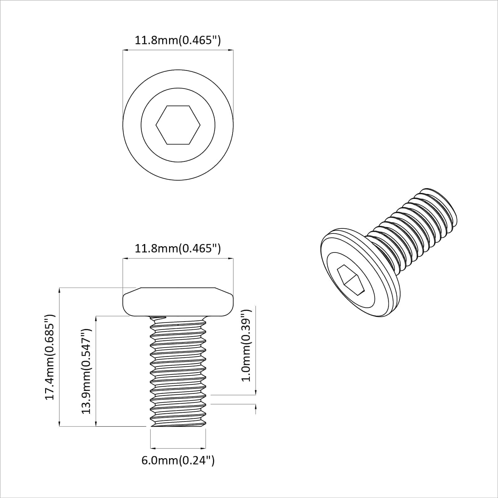 Șurub cu Prindere 12 pcs Argintiu M6 x 15 mm Oțel GartenMobel Dekor