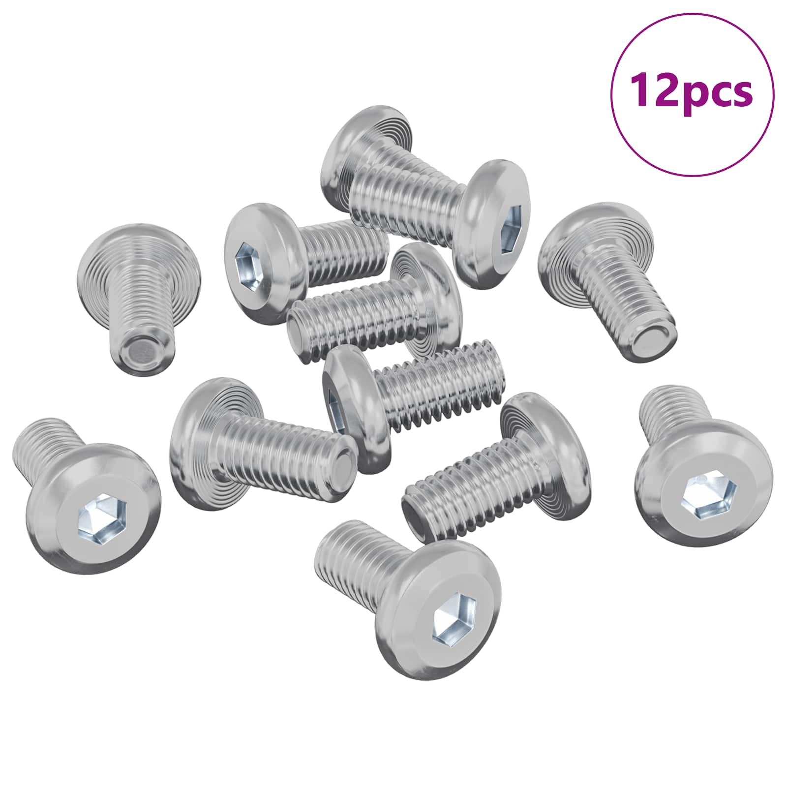 Șurub de blocare Simplu 12 pcs Argintiu M6 x 12 mm Oțel GartenMobel Dekor