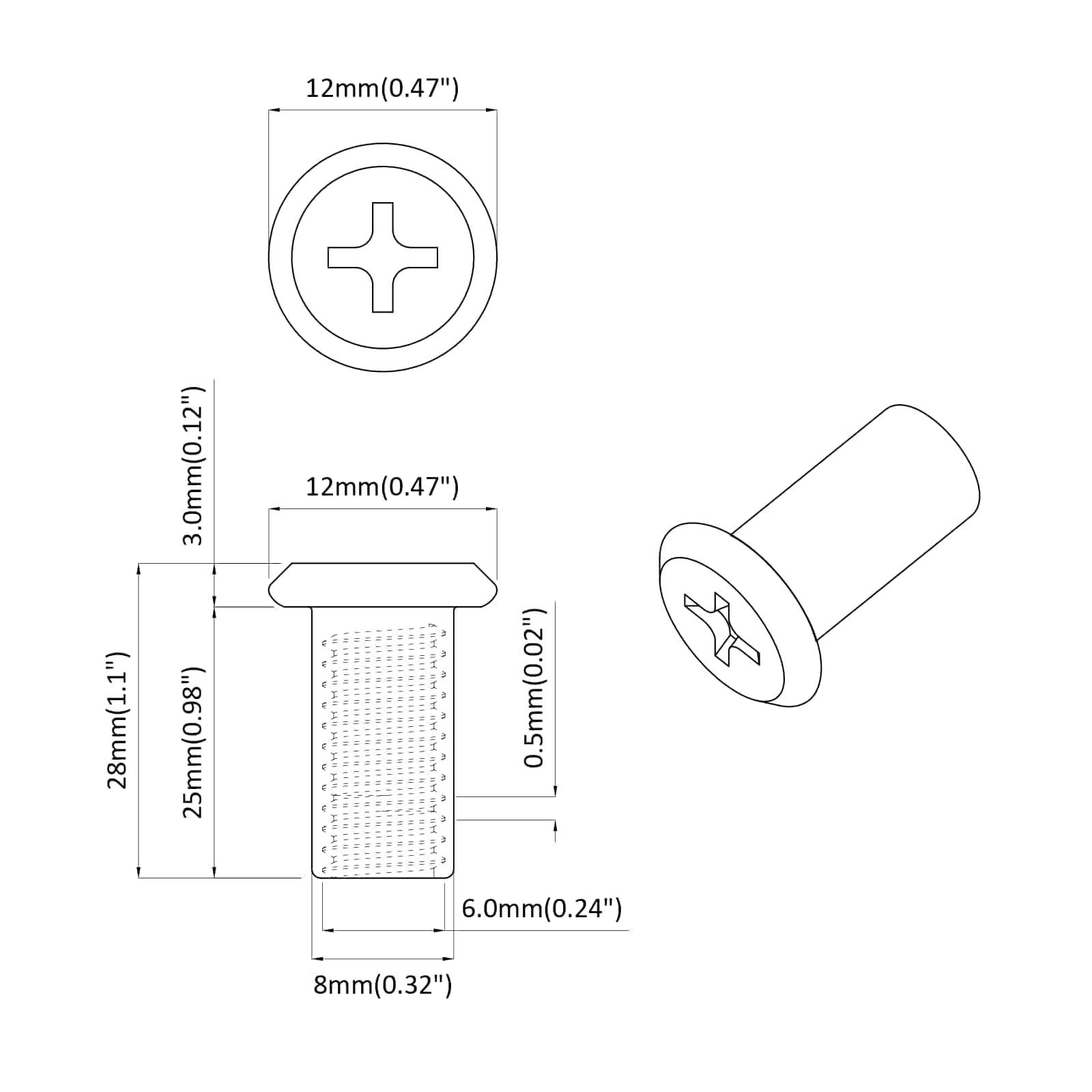 Bucșa cu Blocare 2 pcs Nichel M6 x 25 mm Oțel GartenMobel Dekor