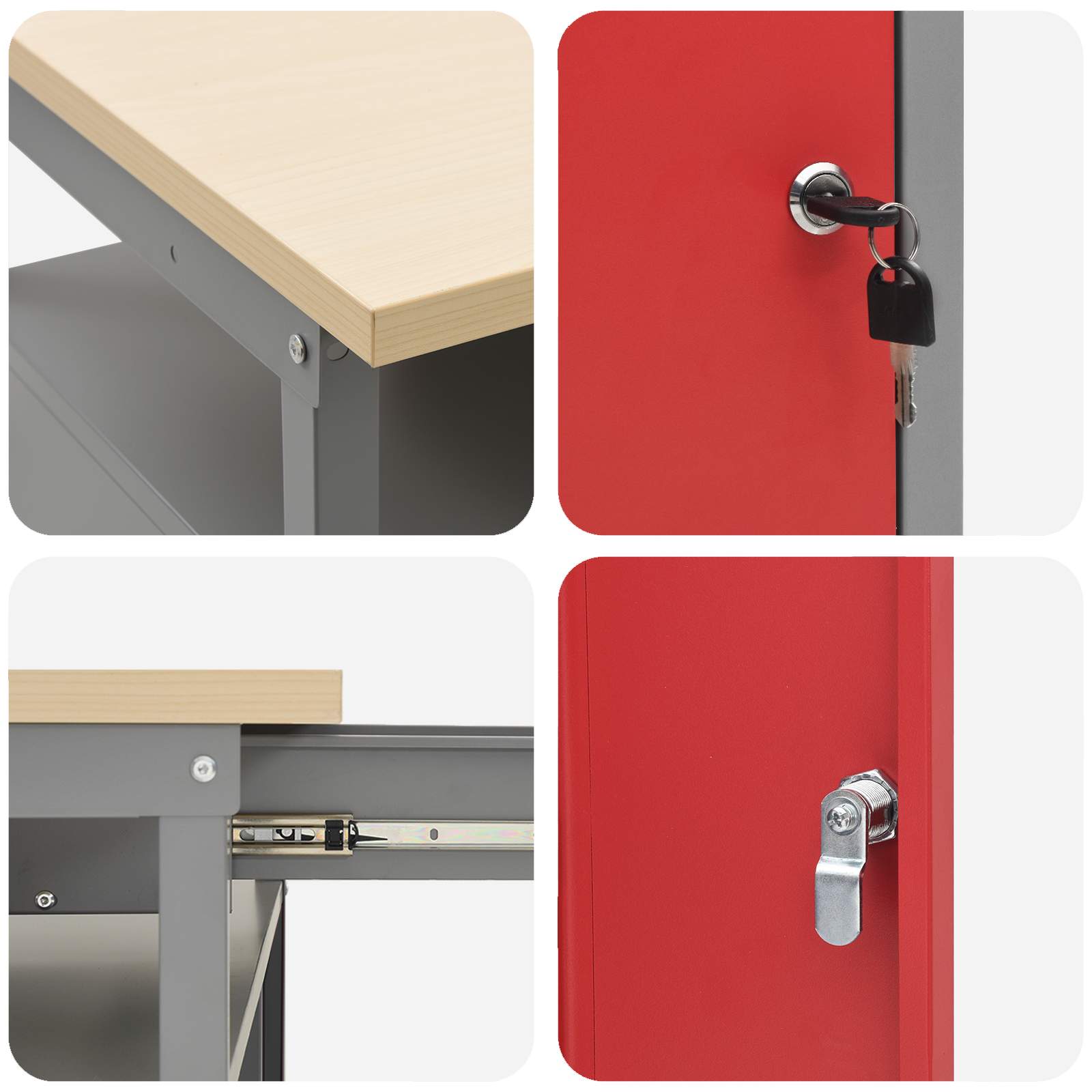 Set banc de lucru cu raft 3 pcs Negru Oțel vopsit electrostatic GartenMobel Dekor