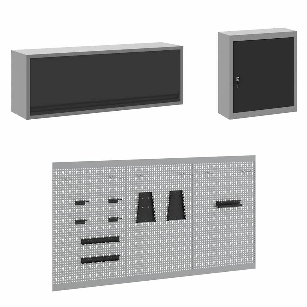 Set de dulapuri de lucru cu sertar cu depozitare 8 pcs Negru GartenMobel Dekor