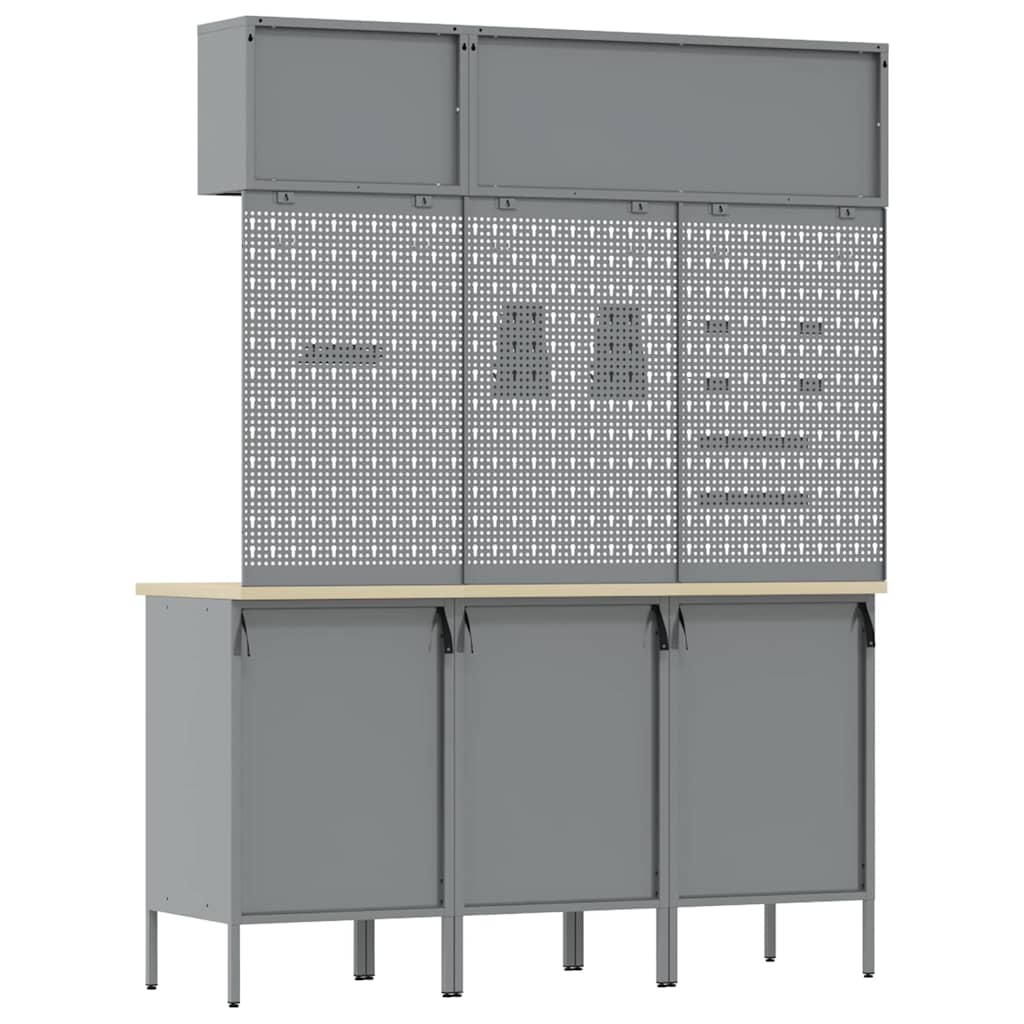 Set de dulapuri de lucru cu sertar cu depozitare 8 pcs Roșu GartenMobel Dekor