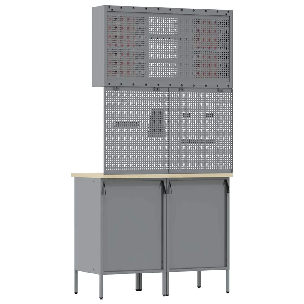 Set de dulapuri de lucru cu sertar cu raft Manual 5 pcs Roșu GartenMobel Dekor