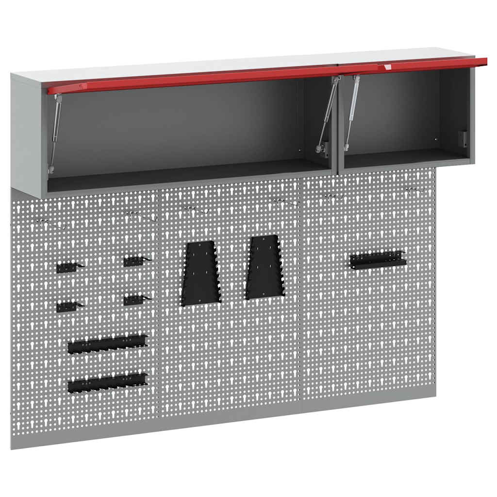 Set dulap de unelte 5 pcs Roșu Oțel vopsit electrostatic GartenMobel Dekor