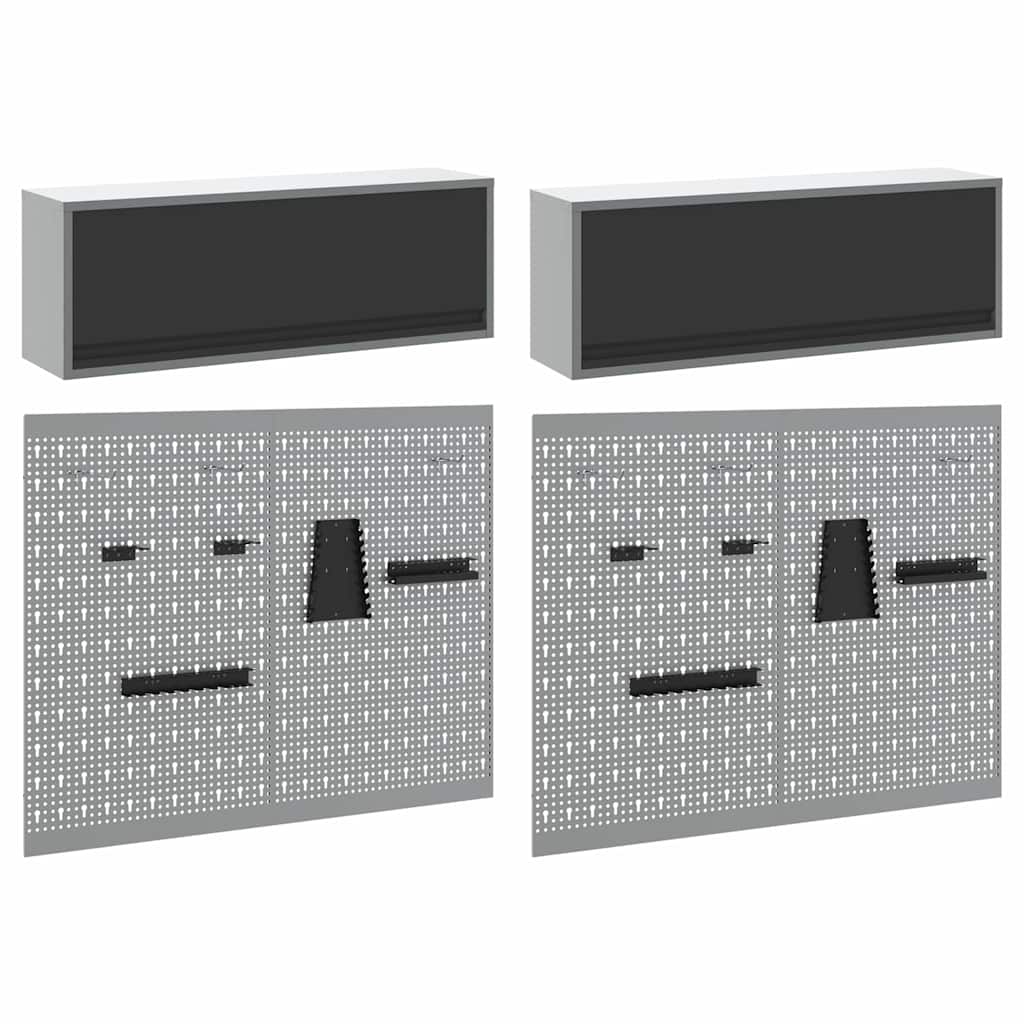 Set dulap de unelte 6 pcs Negru Oțel vopsit electrostatic GartenMobel Dekor