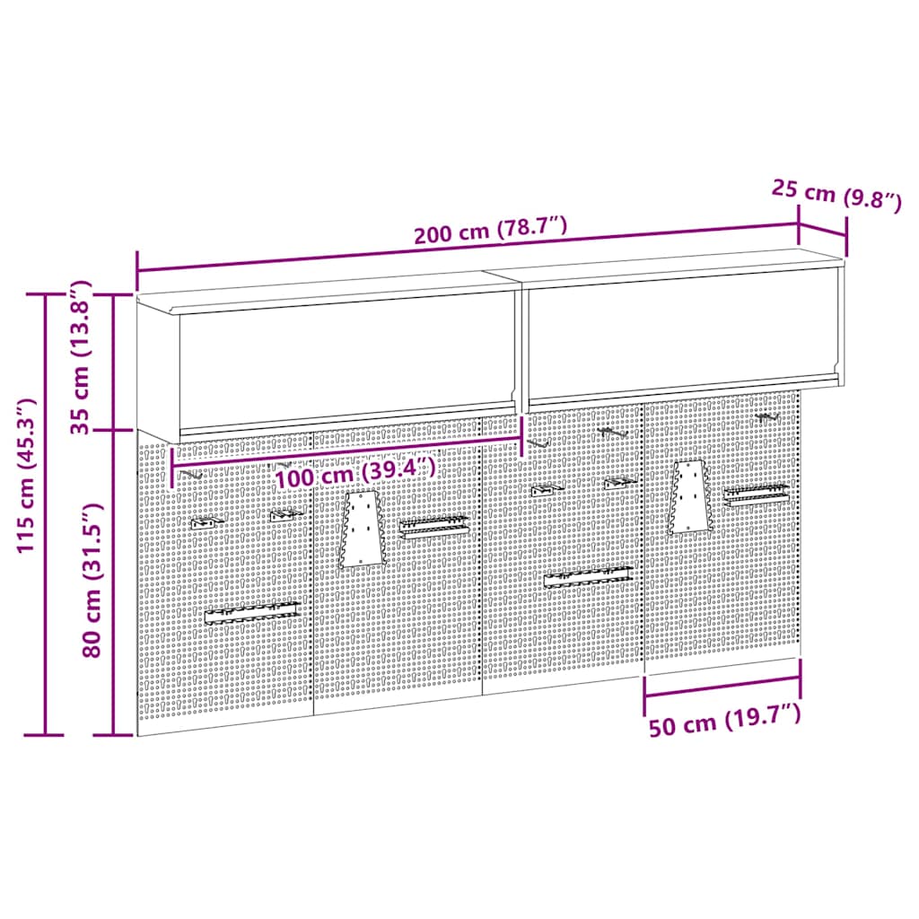 Set dulap de unelte 6 pcs Roșu Oțel vopsit electrostatic GartenMobel Dekor