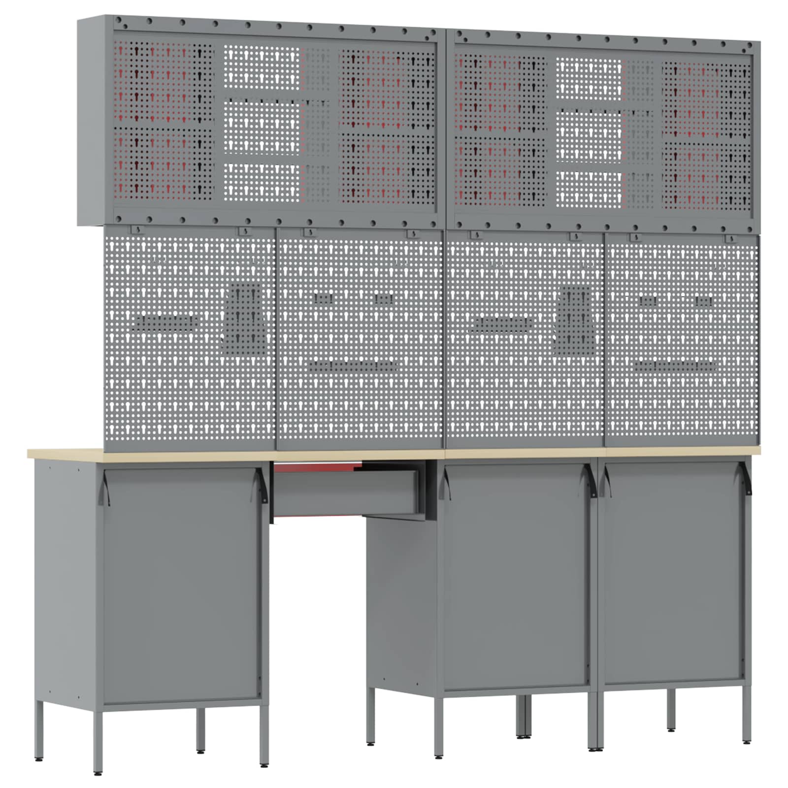 Set de dulapuri de lucru cu sertar cu depozitare 10 pcs Negru GartenMobel Dekor